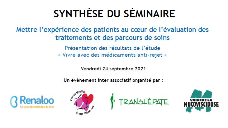 image sur la synthèse du séminaire sur comment vivre avec des médicaments anti-rejet